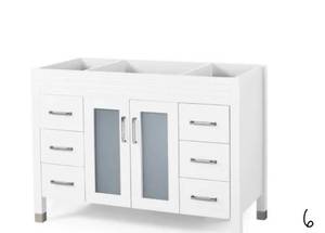 lot 6 image: NOBLE HOUSE Halston 48 in. W x 22 in. D Bath Vanity Cabinet Only in White