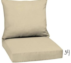 lot 34 image: 22 in. x 19 in. Taupe Leala Texture 2-Piece Deep Seating Outdoor Lounge Chair Cushion