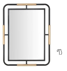 lot 93 image: STYLE WELL Medium Rectangle Black & Gold Modern Accent Mirror (32 in. H x 24 in. W)