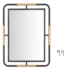 lot 94 image: STYLEWELL Medium Rectangle Black & Gold Modern Accent Mirror (32 in. H x 24 in. W)