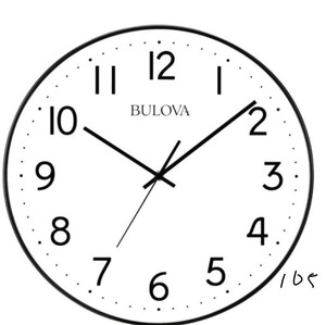 lot 105 image: BULOVA Automatic Time Adjustment 16 in. Wall Clock in White with Easy To Read Arabic Numerals