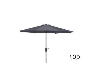 lot 120 image: Tristen 9 ft. Aluminum Market Tilt Patio Umbrella in Gray