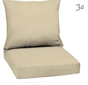 lot 30 image: 22 in. x 19 in. Taupe Leala Texture 2-Piece Deep Seating Outdoor Lounge Chair Cushion