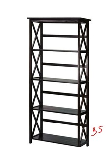 lot 45 image: casual home 63 in. Espresso Wood 4-shelf Etagere Bookcase with Open Storage