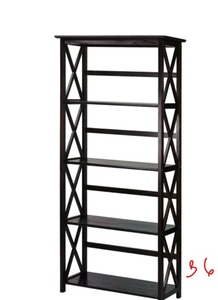 lot 46 image: CASUAL HOME 63 in. Espresso Wood 4-shelf Etagere Bookcase with Open Storage