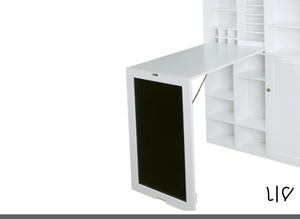 lot 48 image: 31 in. Rectangular White Floating Desk with Built-In Storage