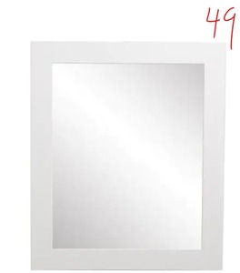 lot 49 image: Large Rectangle White Modern Mirror (50 in. H x 32 in. W)