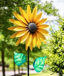 lot 50 image: 75 in. Sunflower Statement Wind Spinner