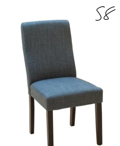 lot 58 image: Corbin Dark Blue Fabric Upholstered Dining Chair (Set of 2)