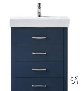 lot 59 image: HOME DECORATORS COLLECTIONCedarton 24 in. W x 18 in. D Vanity in Midnight Blue with Ceramic Vanity Top in White with White Sink