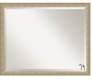 lot 74 image: Paris 30.12 in. x 24.12 in. Modern Rectangle Framed ChampagneVanity Mirror