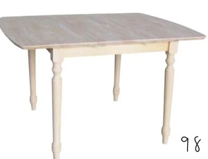 lot 98 image: Unfinished Turned Leg Dining Table