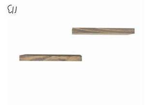 lot 113 image: True Floating 5.5 in x 16 in x 2 in Gray Pine Floating Decorative Wall Shelf with Brackets (Set of 2)