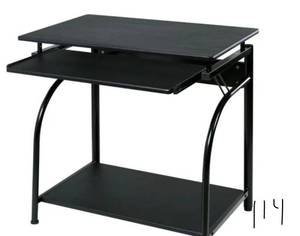 lot 114 image: 30 in. Rectangular Black Computer Desk with Keyboard Tray