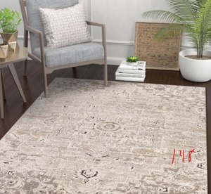 lot 148 image: WELL WOVEN Tikal Thea IvoryGrey Vintage Neutral Oriental Medallion 7 ft. 10 in. x 9 ft. 10 in. Distressed Area Rug