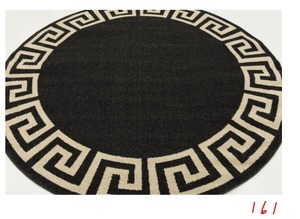 lot 161 image: UNIQUE LOOM Athens Modern Charcoal 6 0 x 6 0 Round Rug