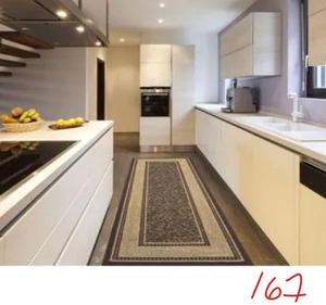 lot 167 image: Ottohome Collection Contemporary Bordered Design Brown 3 ft. x 10 ft. Non-Skid Runner Rug