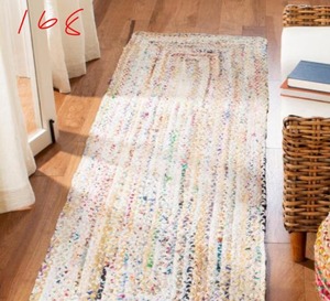lot 168 image: Braided IvoryMulti 2 ft. x 14 ft. Border Runner Rug