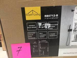 1-spray 10 in. High PressureDual Shower Head and Handheld Shower Head in Matte Black by Boyel Living