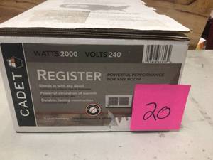 Cadet Register 2000-Watt 208240-Volt Fan Heater (4-in L x 7.38-in H Grille)