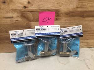 Blue Flame Straight Gas Valve Kit Includes Brass Valve, Floor Plate and Key in Polished Chrome