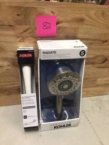 Radiate 5-Spray 4.7 in. Single Wall Mount Handheld Rain Shower Head in Vibrant Brushed Nickel by KOHLER
