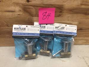 Blue Flame Straight Gas Valve Kit Includes Brass Valve, Floor Plate and Key in Polished Chrome