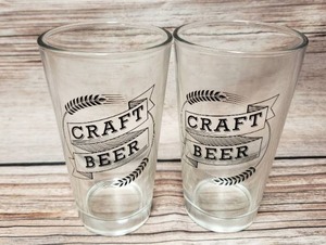 lot 28 image: Set of 2 Draft Beer Glasses