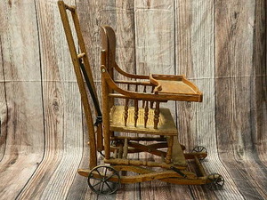 lot 124 image: Antique Conversion High Chair to Stroller