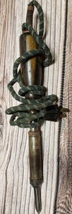 lot 99 image: Old Solder Iron, Wooden Spigot, Vintage Chain Saw Sharpener