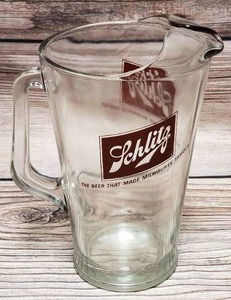 lot 11 image: Schmidt Beer Pitcher Old Style Beer Tap Handle Schlitz Beer Pitcher