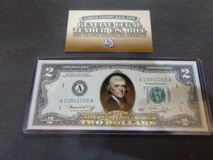 1976 Colored 2 Dollar Bill