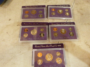 5 United States Proof Sets