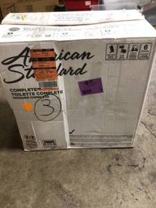 lot 35 image: Champion Tall Height 2-Piece High-Efficiency 1.28 GPF Single Flush Round Front Toilet in White Seat Included by American Standard (new) see all pictures