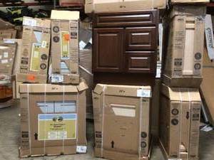 lot 36 image: MIX LOT OF HAMPTON BAY CABINETS SEE PICS