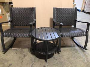 lot 41 image: Costway 3-piece Rattan Round Outdoor Bistro Set (see all pictures)