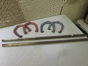 lot 62 image: (CS) Set of Horseshoes with Stakes...