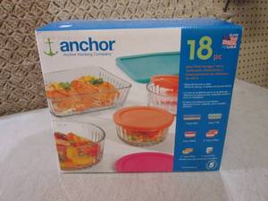 lot 63 image: (BS) Anchor 18pc Glass Food Storage...