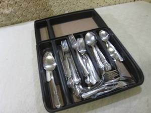 lot 72 image: (RM4) Assorted Silverware with Tray...