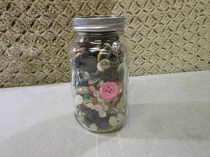 lot 109 image: (EC1) Jar Full of Assorted Buttons...