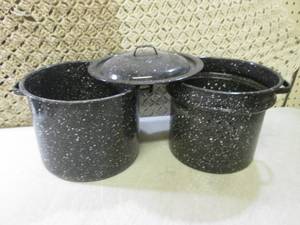 lot 155 image: (BSB) 3pc Pot with Strainer and Lid...