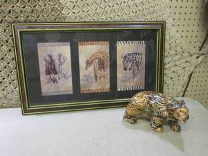 lot 157 image: (EC1) Home Interiors Framed Safari ...