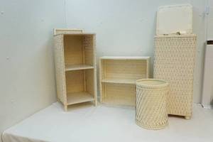 Vintage bathroom wicker set