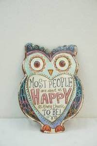 owl tin sign