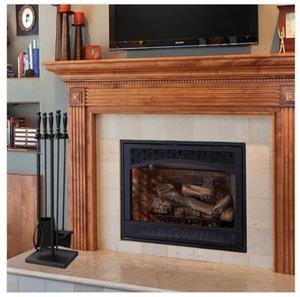 lot 86 image: Black 5-Piece Fireplace Tool Set with Ball Handles and Square Base by  UniFlame ITS RETAIL PRICE is $110.00