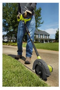 lot 90 image: ONE 18V 9 in. Cordless Battery Edger with 2.0 Ah Battery and Charger by RYOBI ITS RETAIL PRICE is $119.00