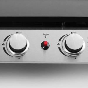 lot 137 image: Portable 3-Burner Built-in Propane Gas Grill in Stainless Steel by Royal Gourmet Its RETAIL PRICE IS $94.99