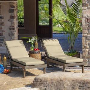 lot 232 image: 21 x 72 New Tan Leala Texture Outdoor Chaise Lounge Cushion by Arden Selections Its RETAIL PRICE is $39.44