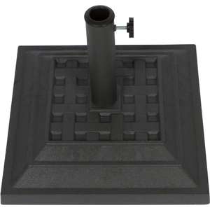 lot 168 image: Decorative Resin Square Patio Umbrella Base in Gray by Trademark Innovations Its RETAIL PRICE IS $32.50