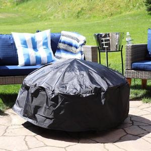 lot 172 image: 36 in. Durable Weather-Resistant Round Fire Pit Cover by Sunnydaze Decor Its RETAIL PRICE IS $29.95